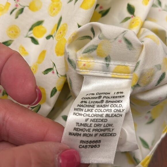 Nordstrom lemon pattern short sleeve button down trim fit shirt Size M EUC - Picture 10 of 10
